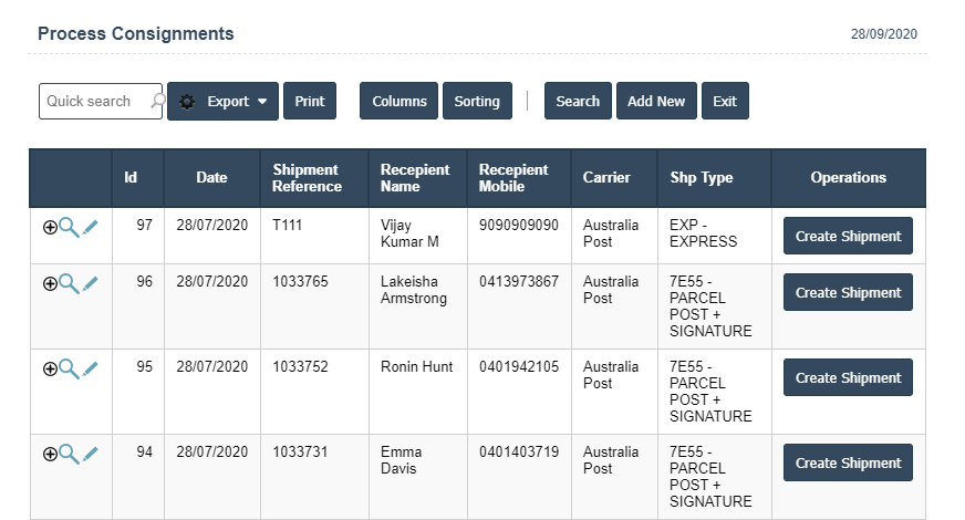 Process Consignments | Sri Software