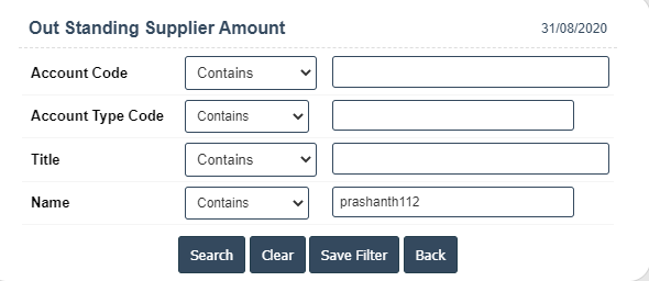 Outstanding Supplier Amount | Sri Software