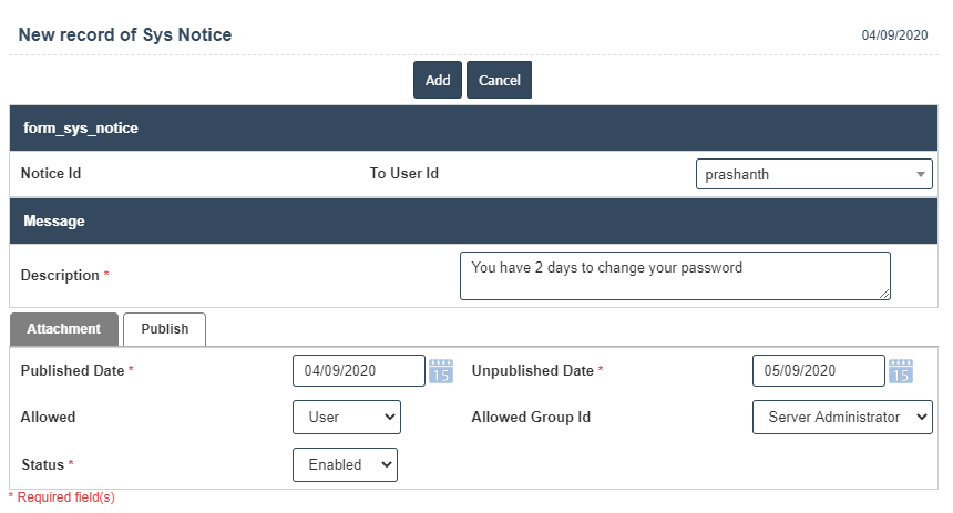 Sys Notice | Sri Software