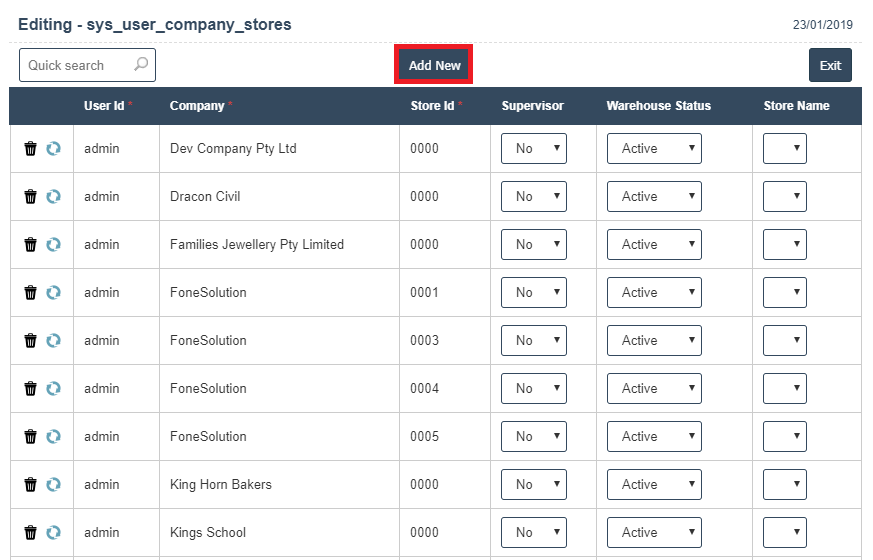 User Stores | SRI Software