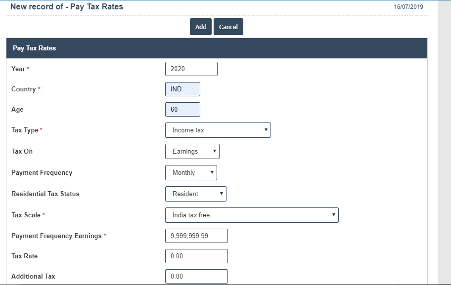 Pay Tax Rates | Sri Software