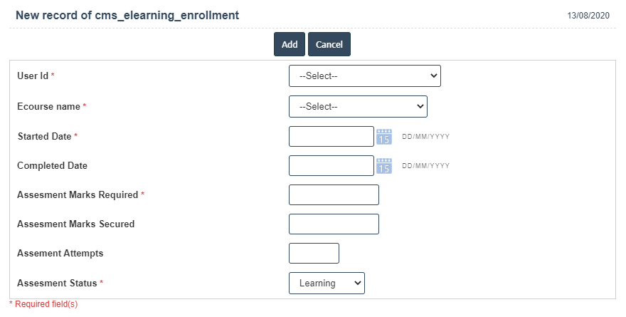E-learning Enrollment | Sri Software