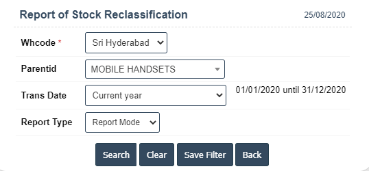 Stock Reclassification | Sri Software