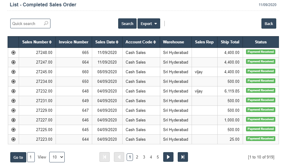 Completed Orders | Sri Software